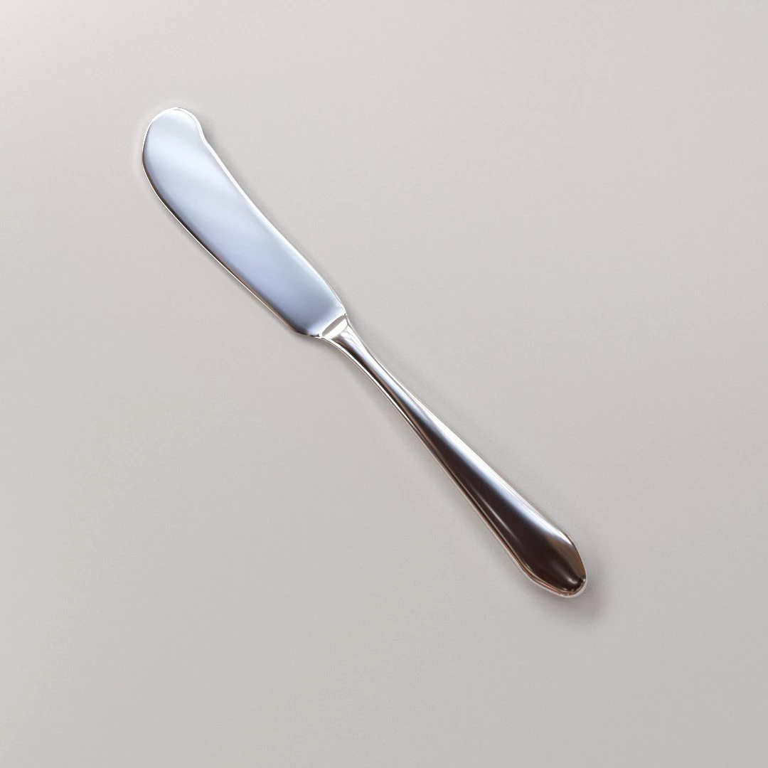 butter spread knife 3D Model .c4d .max .obj .3ds .fbx .stl .blend 