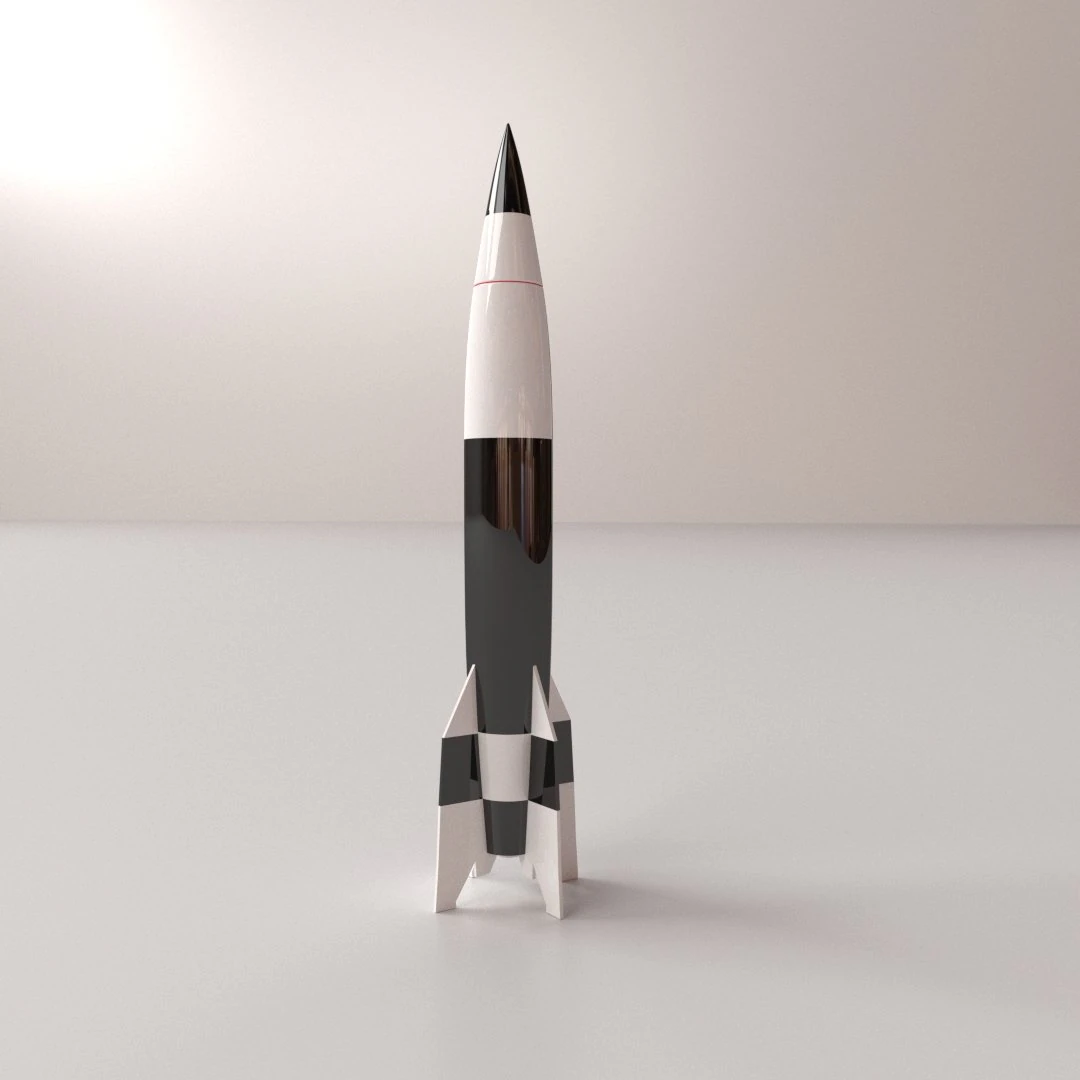 v2 rocket 3D Model .c4d .max .obj .3ds .fbx .stl .blend 