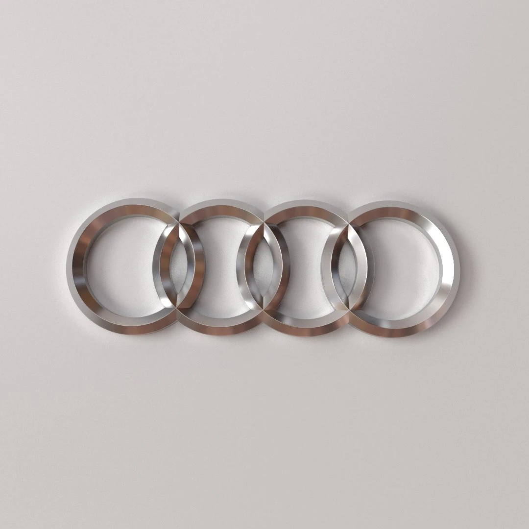 audi emblem 3D Model .c4d .max .obj .3ds .fbx .stl .blend