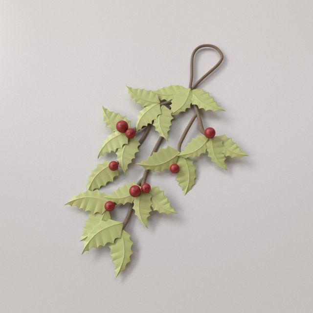 mistletoe v2 3D Model .c4d .max .obj .3ds .fbx .stl .blend 