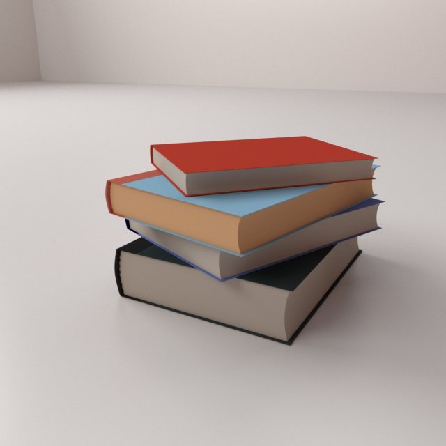 stack of books 3D Model .c4d .max .obj .3ds .fbx .stl .blend 