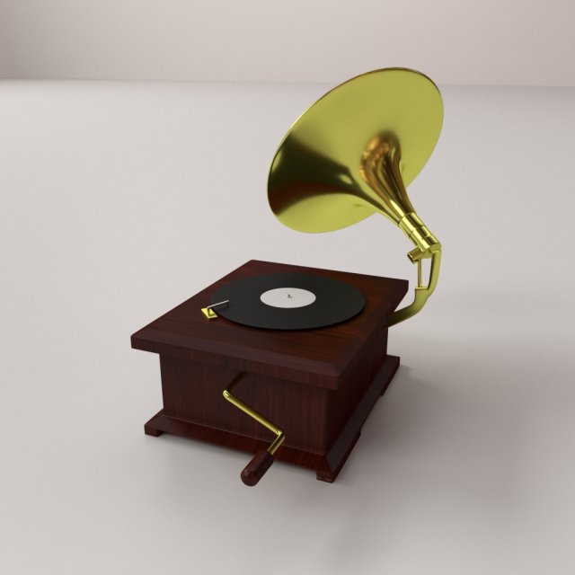 gramophone v2 3D Модель .c4d .max .obj .3ds .fbx .stl .blend 