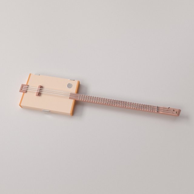 cigarbox guitar 3D 模型 .c4d .max .obj .3ds .fbx .stl .blend 