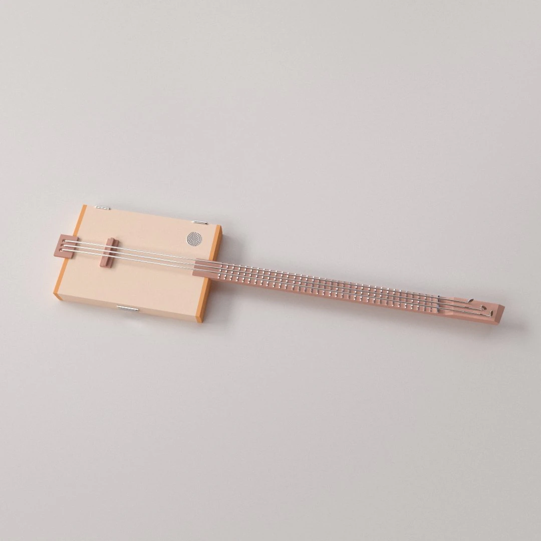 cigarbox guitar 3D Model .c4d .max .obj .3ds .fbx .stl .blend 