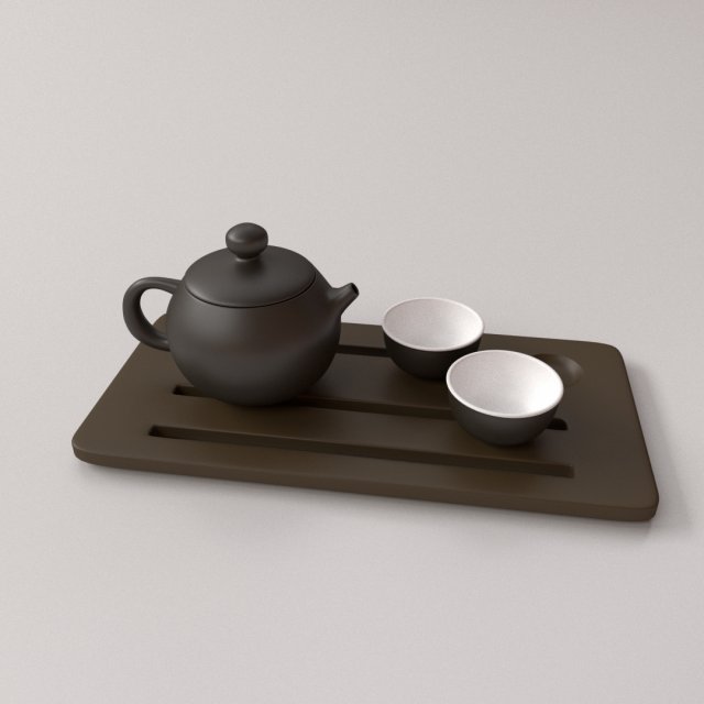 chinese tea set 3D 模型 .c4d .max .obj .3ds .fbx .stl .blend 