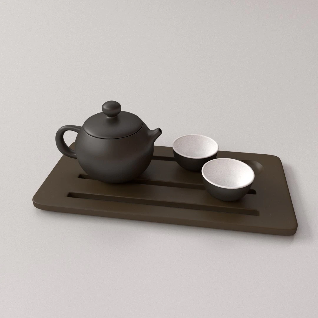 chinese tea set 3D Model .c4d .max .obj .3ds .fbx .stl .blend 