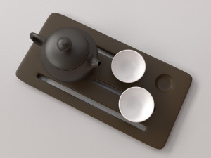 chinese tea set 3D 模型