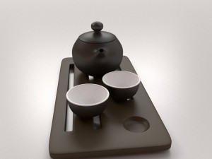 chinese tea set 3D 模型