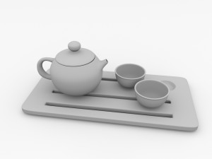 chinese tea set 3D 模型