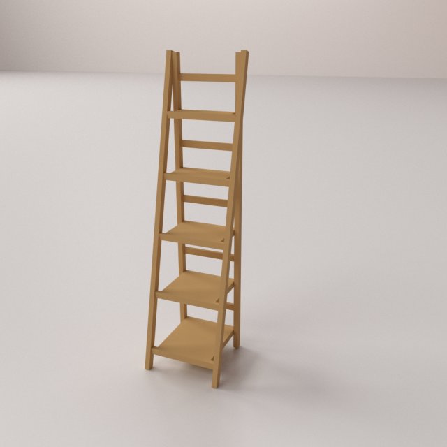 ladder shelf Model 3D .c4d .max .obj .3ds .fbx .stl .blend 
