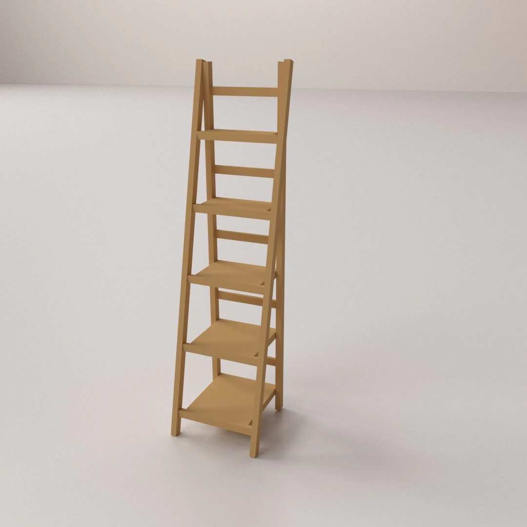 ladder shelf 3D Model .c4d .max .obj .3ds .fbx .stl .blend