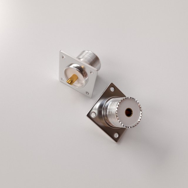 so239 panel mount 3D Model .c4d .max .obj .3ds .fbx .stl .blend 