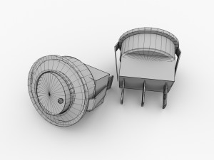 round rocker switch 3D-Modell