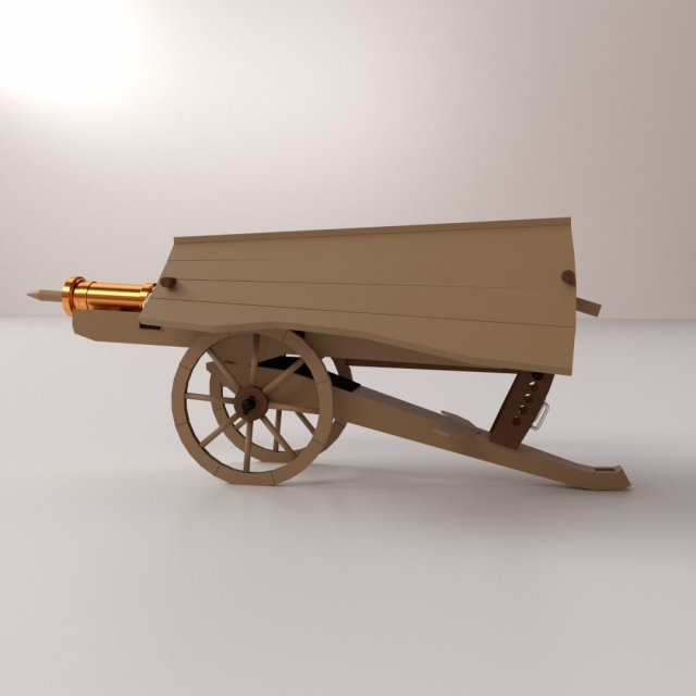 spingarde with canopy 3D Model .c4d .max .obj .3ds .fbx .stl .blend 