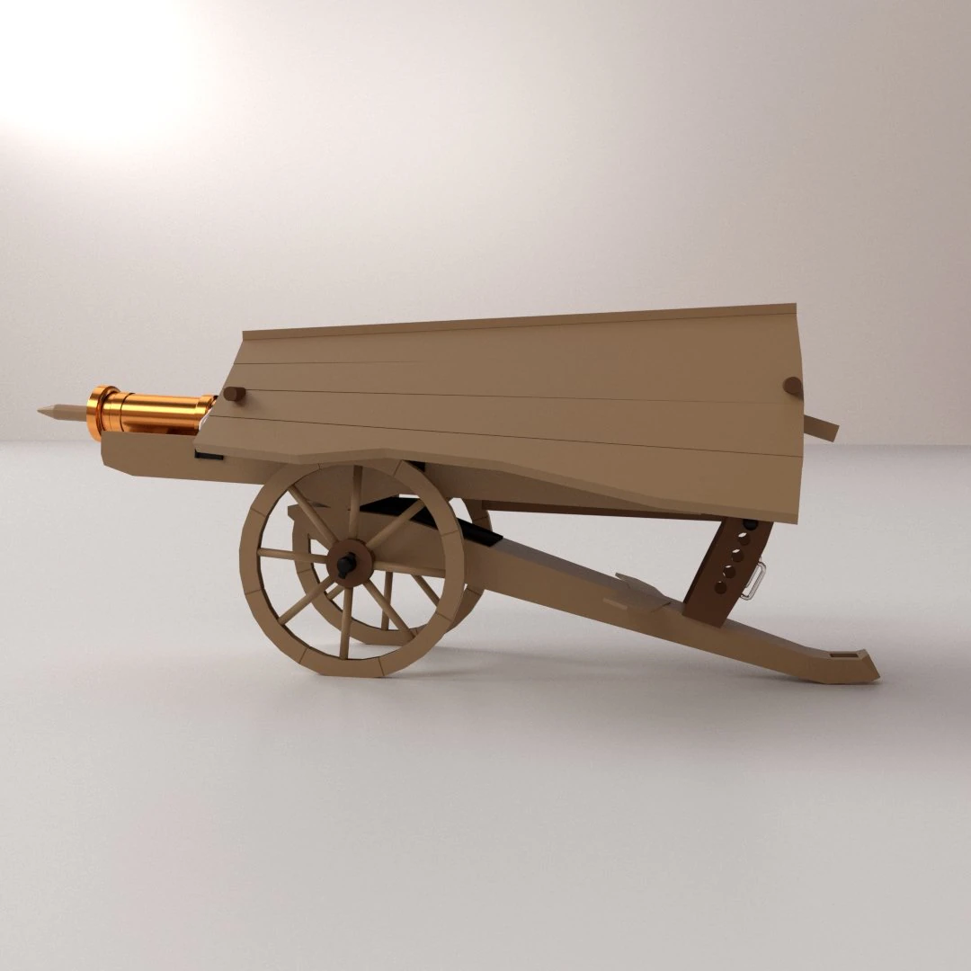 spingarde with canopy 3D Model .c4d .max .obj .3ds .fbx .stl .blend 