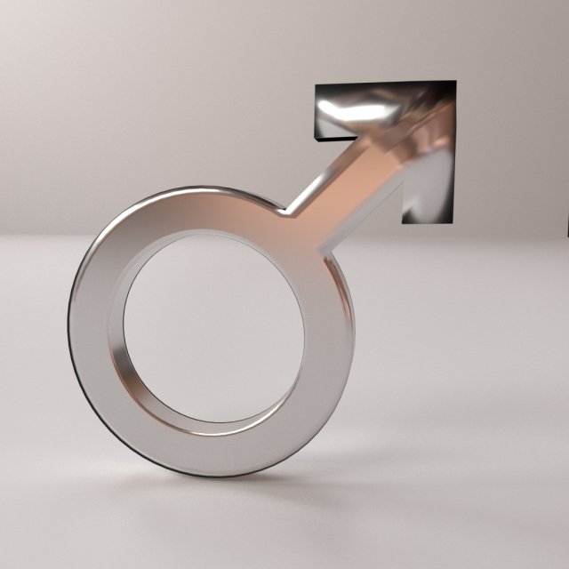 male symbol 3D-Modell .c4d .max .obj .3ds .fbx .stl .blend 