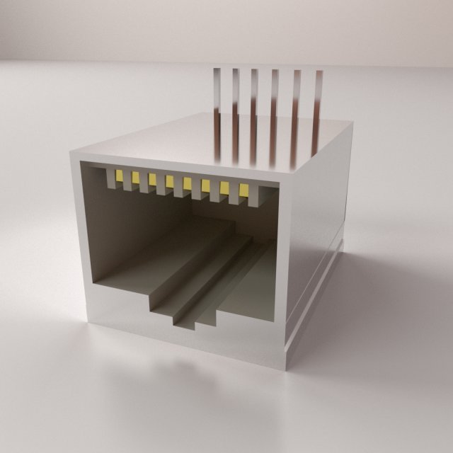 rj45 female socket 3D मॉडल .c4d .max .obj .3ds .fbx .stl .blend 