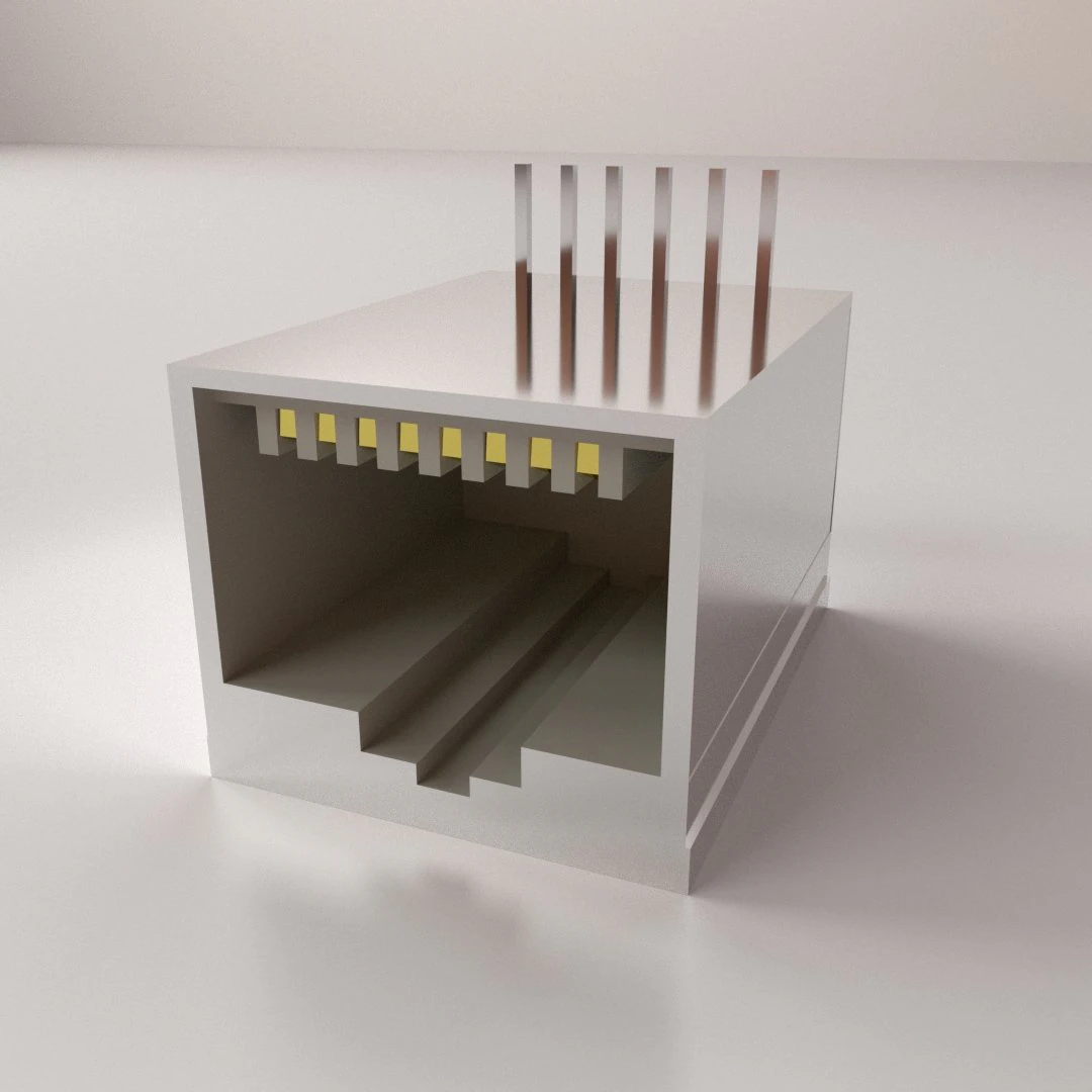 rj45 female socket 3D Model .c4d .max .obj .3ds .fbx .stl .blend