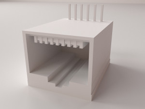 rj45 female socket 3D मॉडल