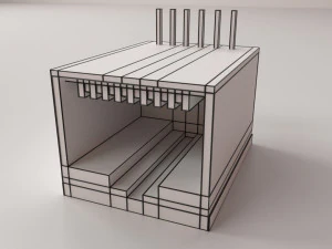 rj45 female socket 3D Model