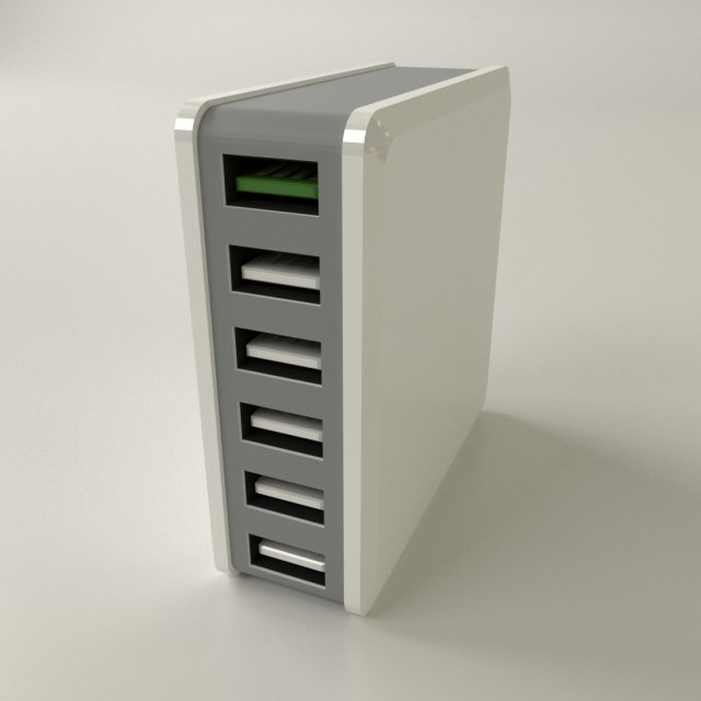 usb desktop charger Modelo 3D .c4d .max .obj .3ds .fbx .stl .blend 