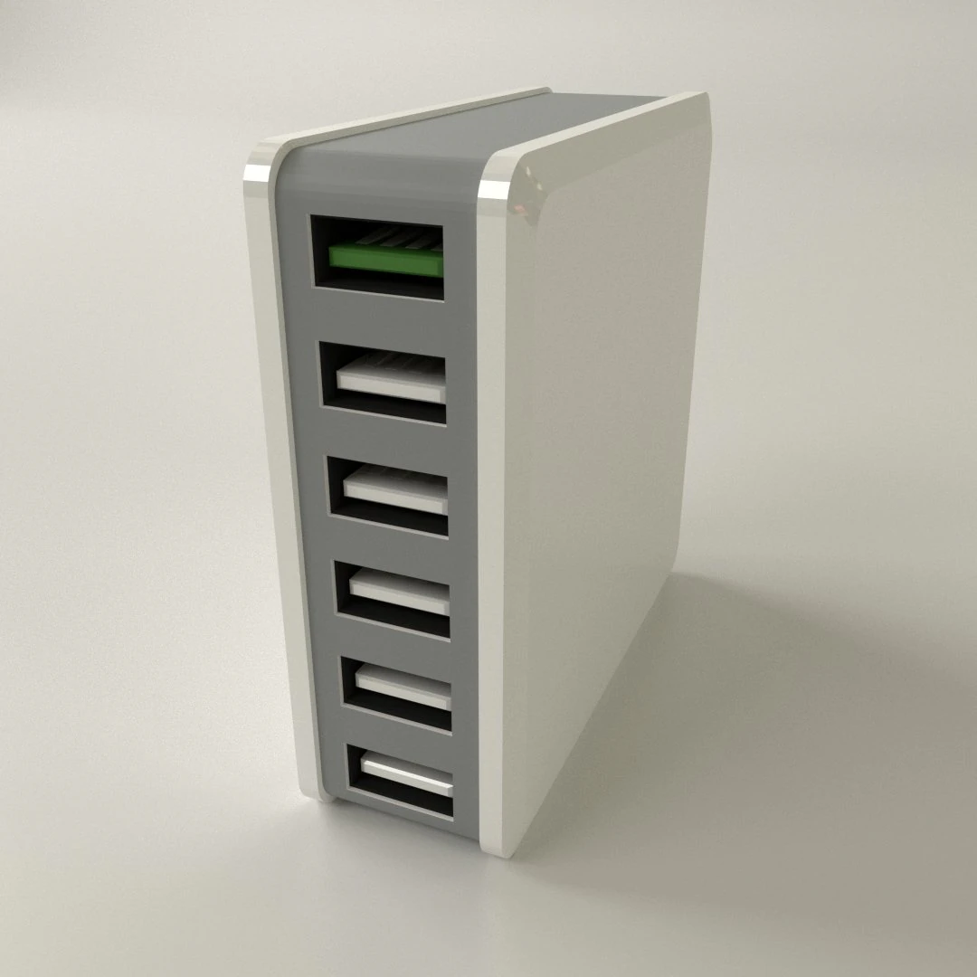 usb desktop charger 3D Model .c4d .max .obj .3ds .fbx .stl .blend 
