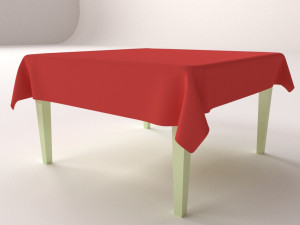 table with cloth v2 3D-Modell