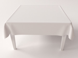 table with cloth v2 3D-Modell