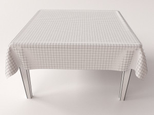 table with cloth v2 3D-Modell