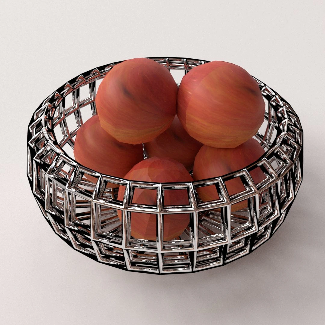 fruit basket 3D Model .c4d .max .obj .3ds .fbx .stl .blend 