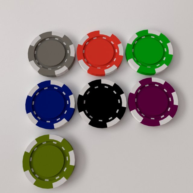 poker chip 3D Model .c4d .max .obj .3ds .fbx .stl .blend 