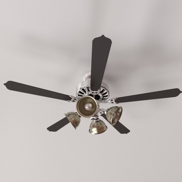 ceiling fan with light 3D Модель .c4d .max .obj .3ds .fbx .stl .blend 