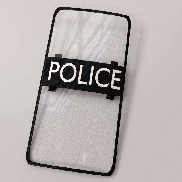 riot shield Modello 3D .c4d .max .obj .3ds .fbx .stl .blend 