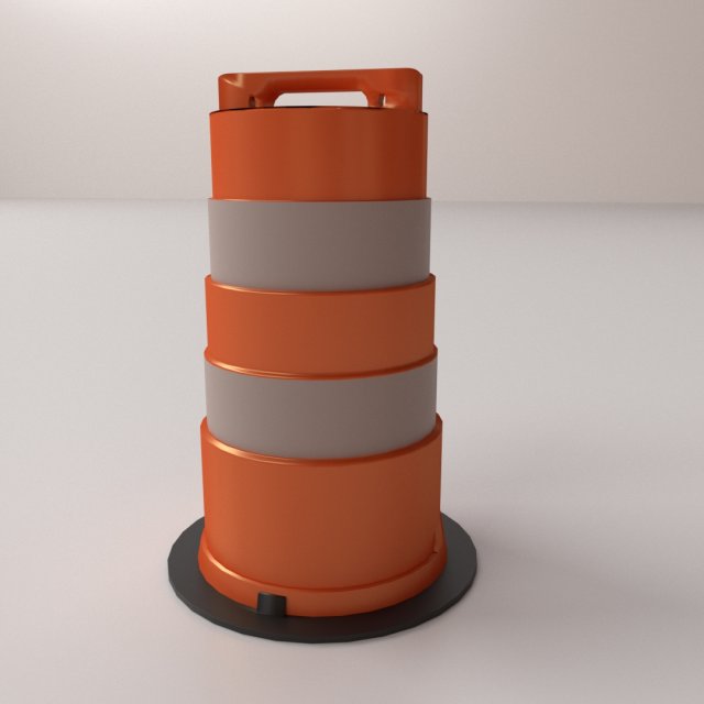 barricade barrel 3D Модель .c4d .max .obj .3ds .fbx .stl .blend 