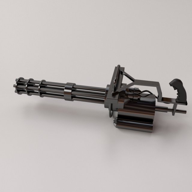 minigun 3D 模型 .c4d .max .obj .3ds .fbx .stl .blend 