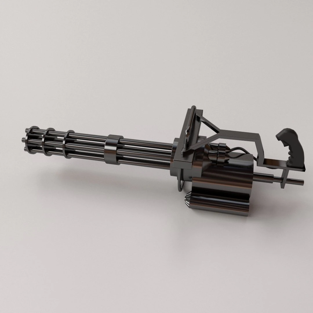 minigun 3D Model .c4d .max .obj .3ds .fbx .stl .blend