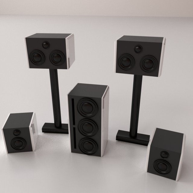 home cinema set Model 3D .c4d .max .obj .3ds .fbx .stl .blend
