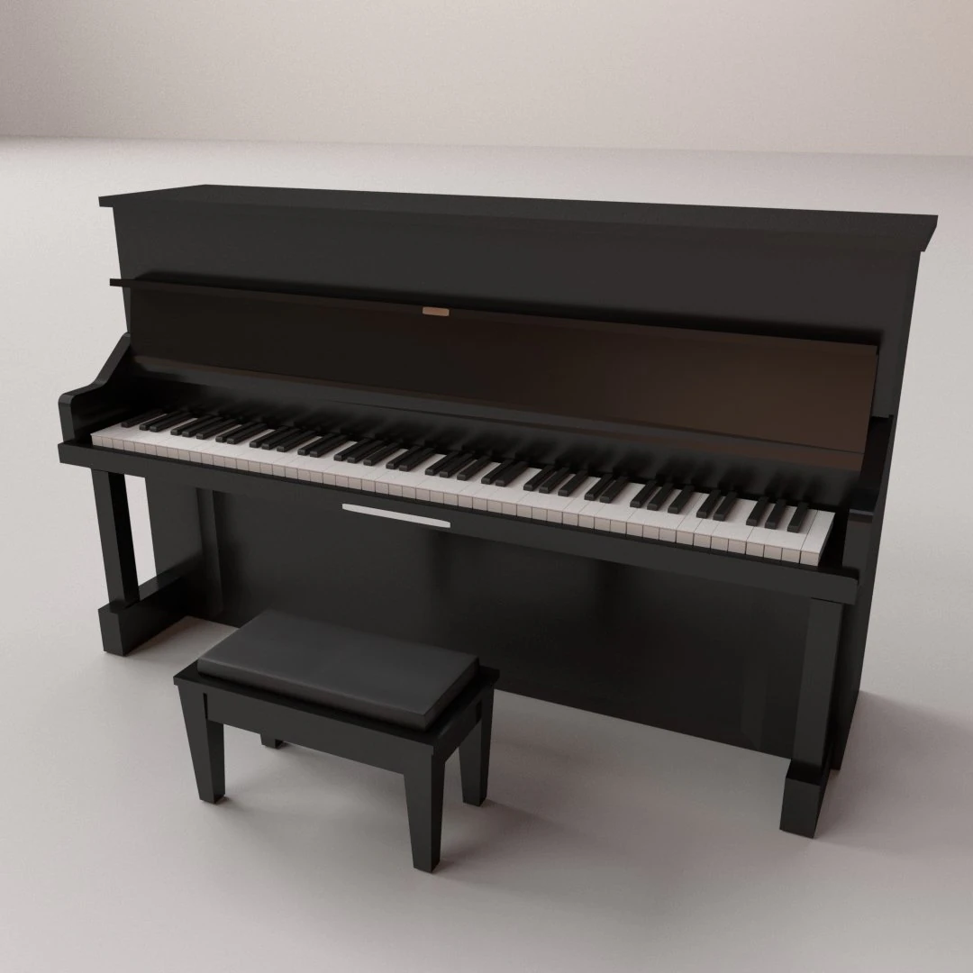 acoustic piano 3D Model .c4d .max .obj .3ds .fbx .stl .blend 