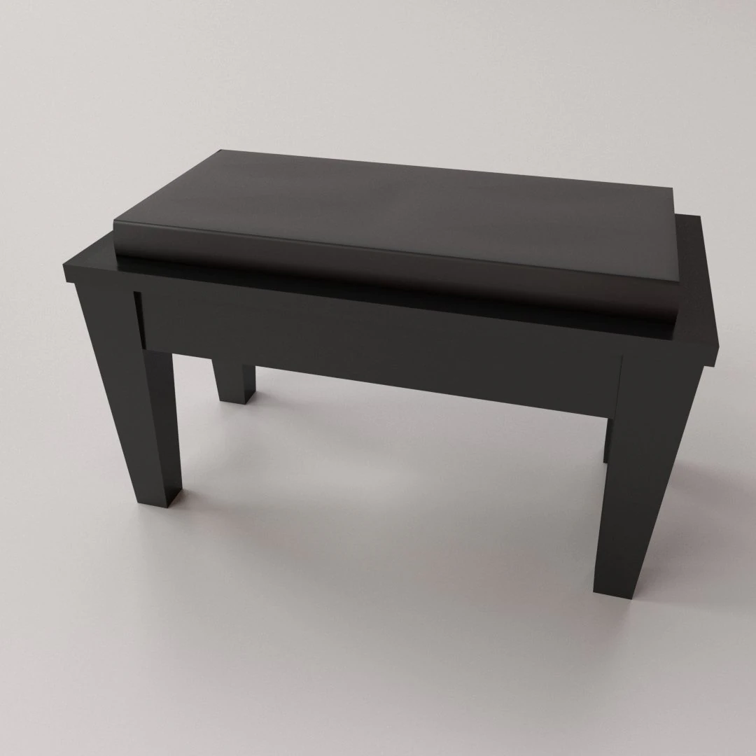 piano bench 3D Model .c4d .max .obj .3ds .fbx .stl .blend