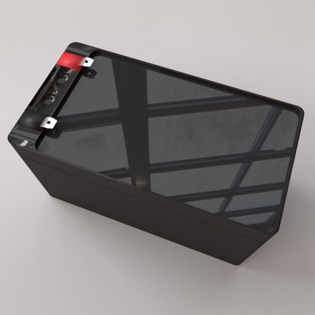 lead acid battery 3D Model .c4d .max .obj .3ds .fbx .stl .blend 