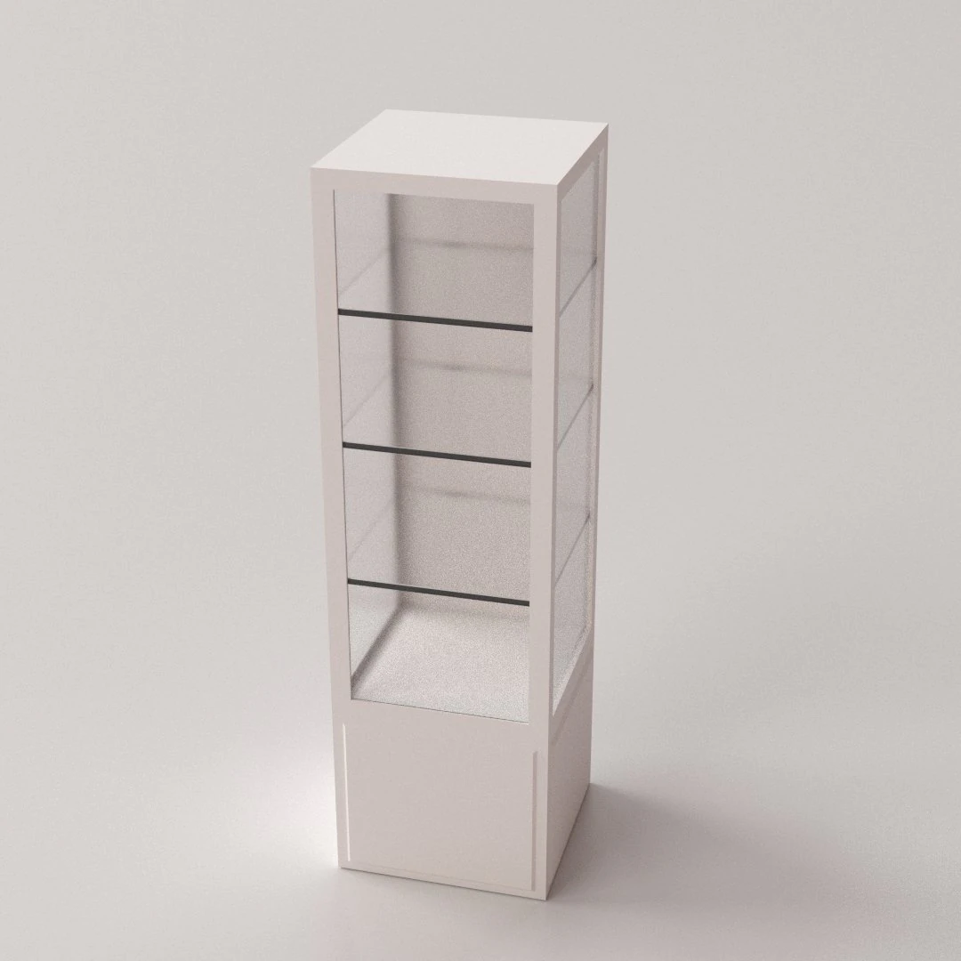 glass display cabinet v2 3D Model .c4d .max .obj .3ds .fbx .stl .blend