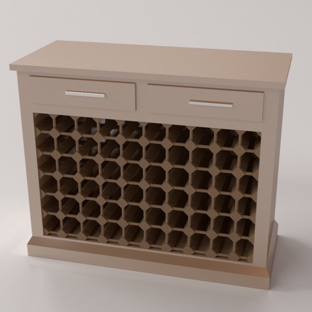 wine cabinet 3D Modell .c4d .max .obj .3ds .fbx .stl .blend