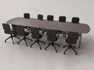 conjunto de mesa de confer&ecirc;ncia Modelo 3D