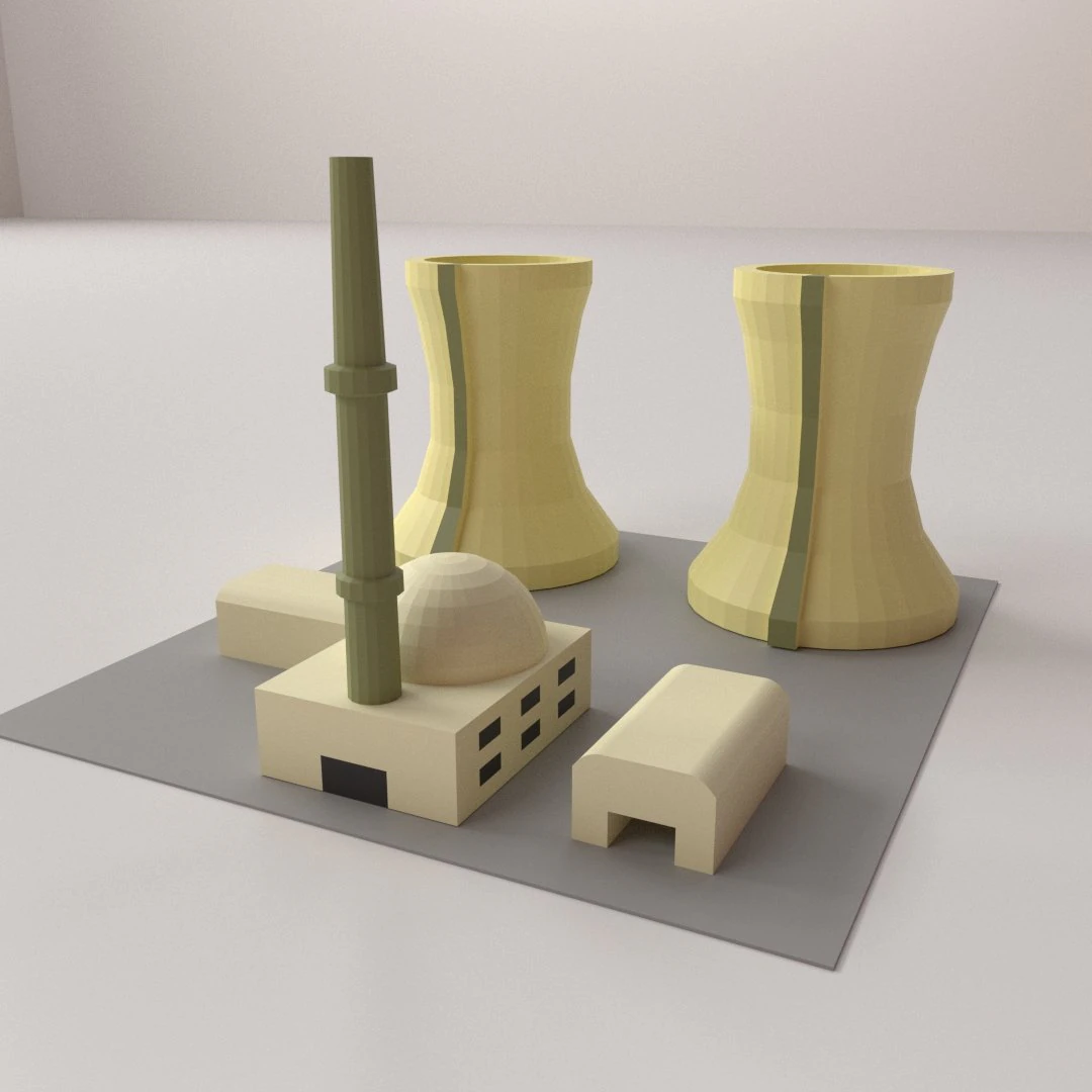 nuclear plant 3D Model .c4d .max .obj .3ds .fbx .stl .blend