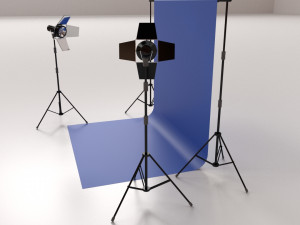 摄影工作室 3D 模型