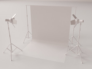 摄影工作室 3D 模型