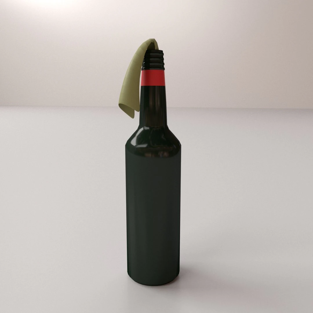 molotov cocktail 3D Model .c4d .max .obj .3ds .fbx .stl .blend 