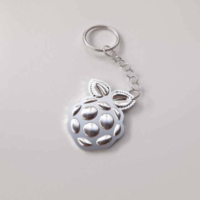 raspberry pi keychain 3D Model .c4d .max .obj .3ds .fbx .stl .blend 