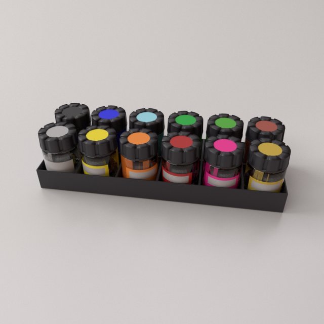 poster colour set 3D-Modell .c4d .max .obj .3ds .fbx .stl .blend 