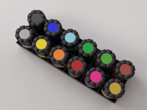 poster colour set 3D Model